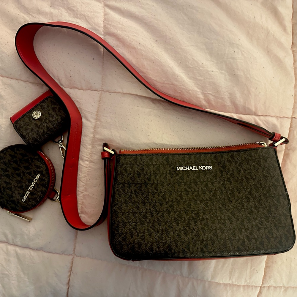Michael Kors Beige Interior with Red Accent